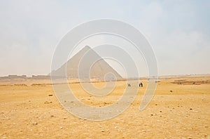 The dusty mist in Giza pyramid complex, Egypt