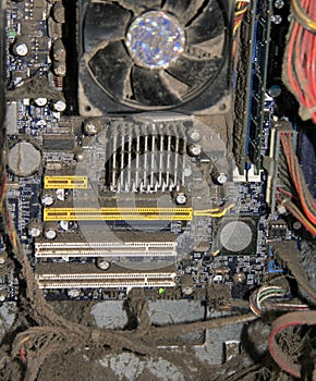Dusty motherboard
