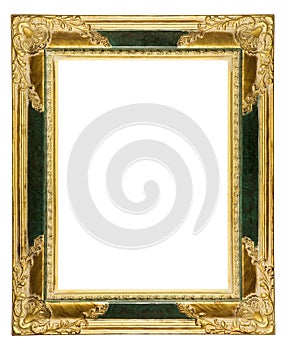 Dusty ornate old gold picture frame photo