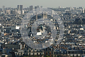 Dusty panorma of the city paris