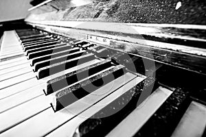 Dusty piano keys