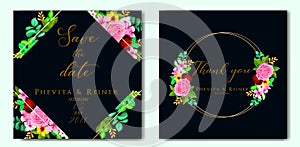 Wedding invitation with floral ornament