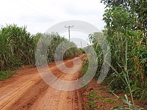 Dusty road in Ghana, Africa