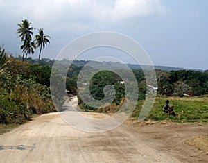 Dusty road in Tanna Island