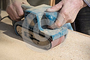 Dusty sanding with belt sanders