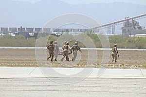 Dusty USA Marine Unit Military Evacuation