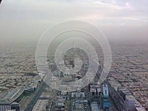 Dusty view from the Kingdom Centre Tower, Riyadh photo