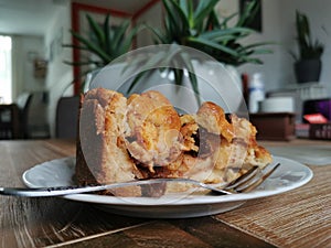 Dutch apple pie with whipped cream