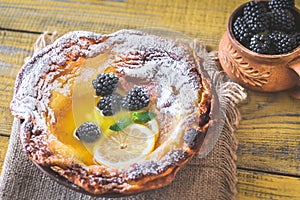 Dutch Baby pancake served