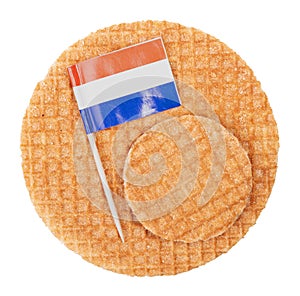 Dutch Caramel waffles, small and big, round stroopwafel