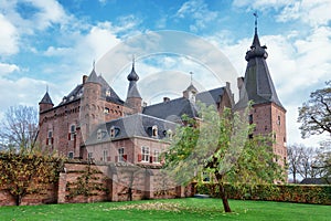 The Dutch Castle Doorwerth which is a medieval castle situated n