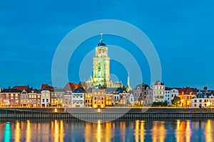 The Dutch city of Deventer in Overijssel with the river IJssel i photo