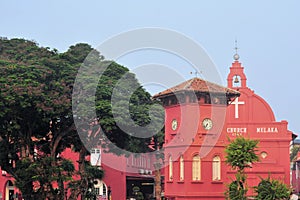 Dutch Clock Tower and Christ Church in Malacca