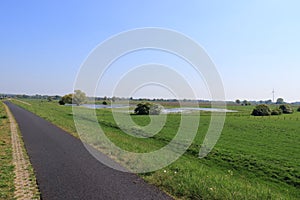 Dutch countryside landscape with dike