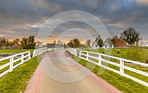 Dutch Countryside landscape with historical houses