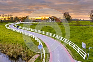 Dutch Countryside landscape with historical houses