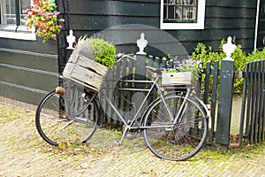 Dutch countryside with retro bicycle