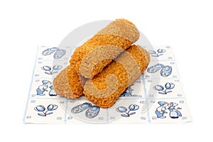 Dutch croquettes on a napkin