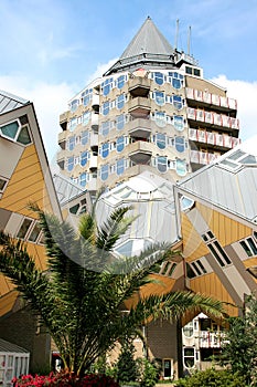 Dutch cube houses and Pencil Tower, Rotterdam