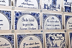 Dutch Delft blue tiles