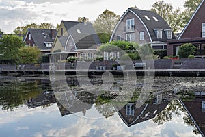 Dutch detached traditonal houses photo