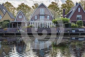 Dutch detached traditonal houses photo