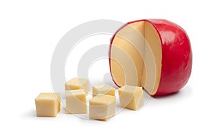 Dutch Edam cheese with cubes