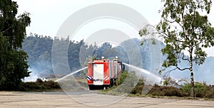 Dutch extinguishing fire brigade photo