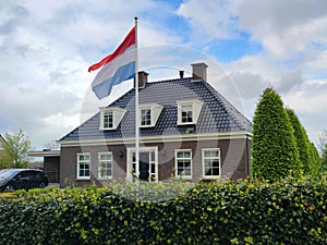 Dutch flag in a garden