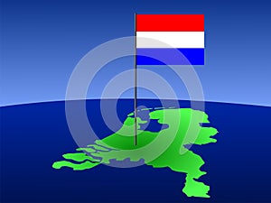 Dutch flag on map