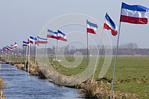 Dutch flags upside down because of farmer protest in the Netherlands