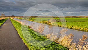 Dutch flat landscape with perspective lines