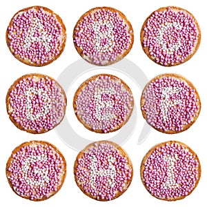 Dutch food: 'beschuit met muisjes' alphabet, A-I