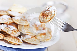 Dutch food: 'Poffertjes' or little pancakes