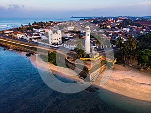 Dutch Fort in Galle city of Sri Lanka aerial