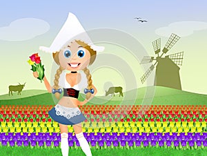 Dutch girl in the field