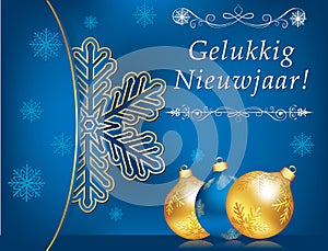 Dutch greeting card with classic design - Happy New Year