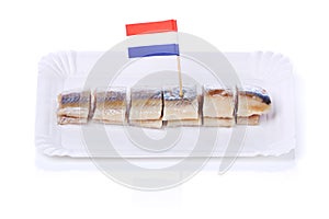 Dutch herring ('haring'), isolated on white