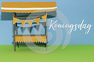 For the Dutch holiday called Koningsdag, a paper market stall