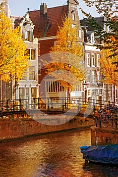 Dutch houses in autumn
