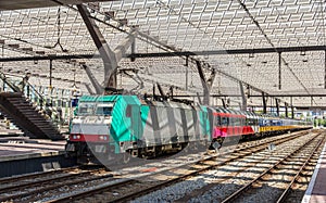 Dutch intercity train on Rotterdam station