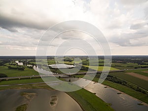 Dutch Interstate Highway Road Elevated Above Countryside