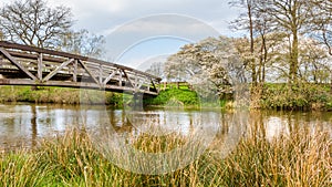 Dutch landscape with bridge and water