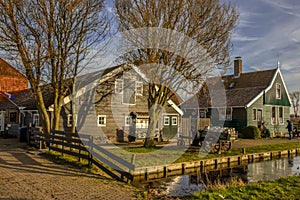 Dutch landscape with old farmhouses