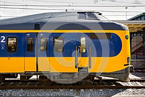 Dutch locomotive waiting at the station