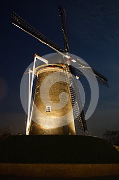 Dutch mill in the evening