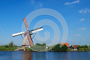 Dutch mill on the waterside