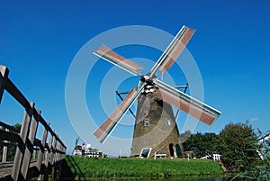 Dutch mill on the waterside