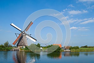 Dutch mill at the waterside