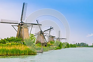 Dutch mills in Kinderdijk, Netherlands